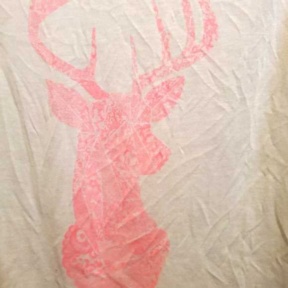 Ardene deer print studded neon pink & white muscle workout sleeveless tank top - Picture 4 of 8